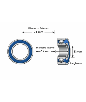 Set 2 Cuscinetti 6804 RS 12x21x5 mm ABEC-7 Alta Precisione RC