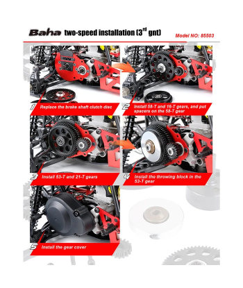 Kit Cambio 2 Velocità TUNED Baja B5 5B 5T 5SC 1/5 CNC – 85503