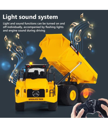 HUINA 1553 Camion Ribaltabile RC 2.4GHz con Luci LED e Cassone Ribaltabile