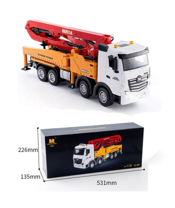 Camion Pompa Cemento RC Huina 1381 1:18 con Luci e Suon