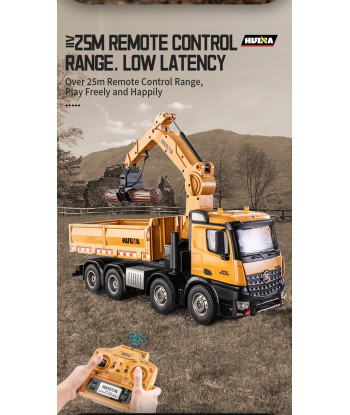 Huina 1538 Camion RC 1:14 2.4GHz con Accessori e Carrozzeria in Lega