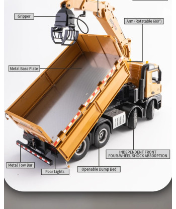 Huina 1538 Camion RC 1:14 2.4GHz con Accessori e Carrozzeria in Lega