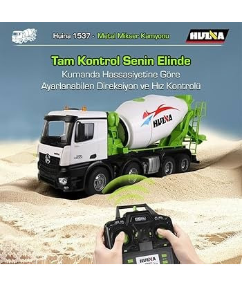 Huina 1537 Betoniera RC 1:14 con Luci Suoni e Batteria Li-Po