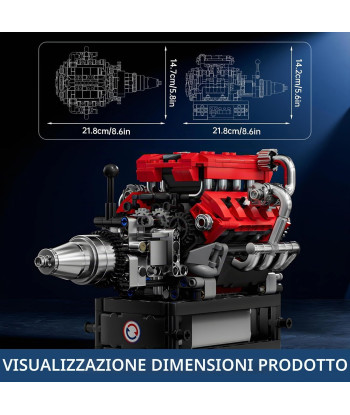 Mould King 10204 Kit Motore V8 da Costruzione 750 Pezzi con Parti Mobili