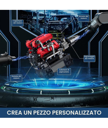 Mould King 10204 Kit Motore V8 da Costruzione 750 Pezzi con Parti Mobili