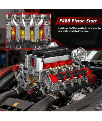 Mould King 10130 F488 Super Car V8 Motorizzato 2718 Pezzi