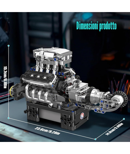 Mould King 10204 Kit Motore V8 da Costruzione 750 Pezzi con Parti Mobili