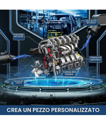 Mould King 10204 Kit Motore V8 da Costruzione 750 Pezzi con Parti Mobili