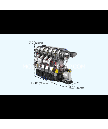 copy of copy of copy of Mould King 10204 Kit Motore V8 Funzionante con Motore Elettrico – 750 Pezzi – Alimentazione 6 Batter