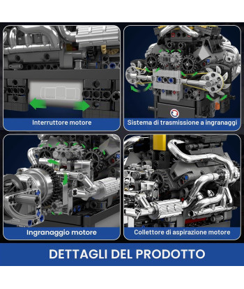 Mould King 10207 V8 Biturbo Motorizzato 761 Pezzi