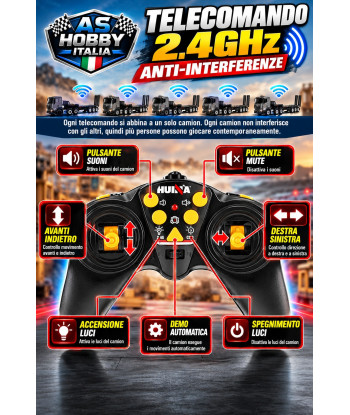 Huina 1318 Rimorchio Pianale RC 1:24 2.4GHz con Luci e Suoni