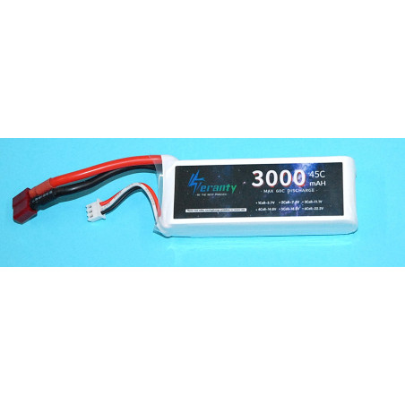 Batteria LiPo 3000 mAh 45C  "S 7,4 V–T Spina