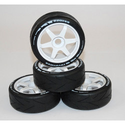 Gomme Rc 1/8 Stradale  pz 4 Cerchione 5 razze 105 mm