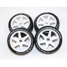 Gomme Rc 1/8 Stradale  pz 4 Cerchione 5 razze 105 mm