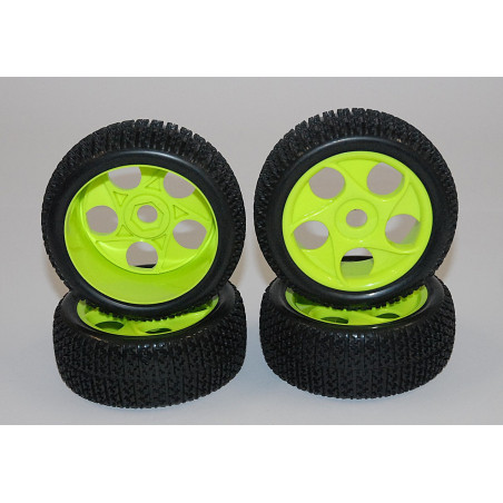 Gomme RC 1/8 Off Road cerchione Giallo pz 4