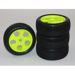 Gomme RC 1/8 Off Road cerchione Giallo pz 4